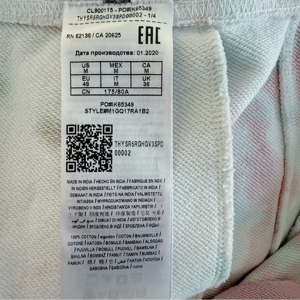 Guess X Friends With You Tie Dye Sweatpants Logo Pastel Pink Green Size Medium